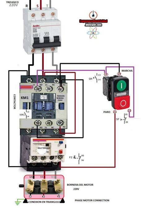 single phase motor connection with contactor wiring diagram