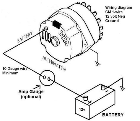 1 wire one wire alternator wiring diagram chevy Gm internal regulator
