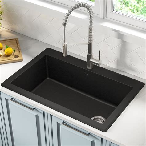 Single Basin Black Kitchen Sink