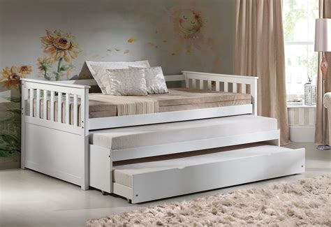 Florida Single Grey 3ft Wooden Bed with Pull Out Trundle Guest Bed