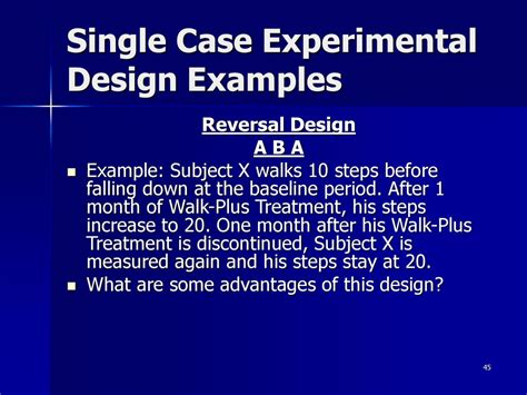 single case experimental design examples