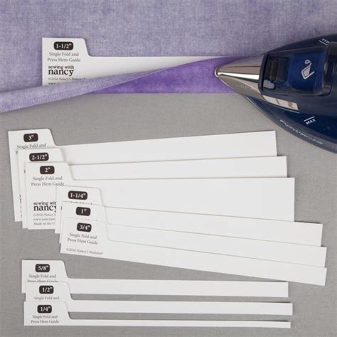 Single Fold Press And Hem Guide Printable