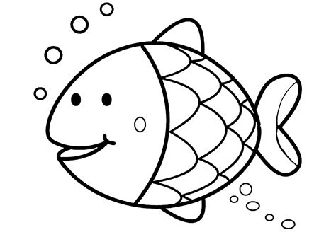 Single Page Coloring Sheets Fish