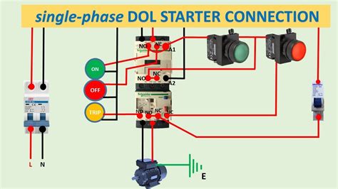 single phase auto starter connection