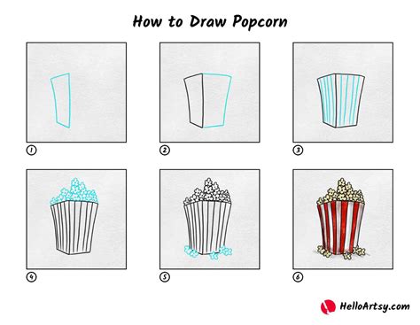 Single Popcorn Drawing Easy