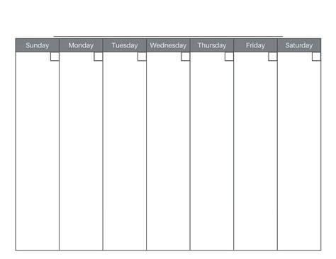 Single Week Printable Calendar