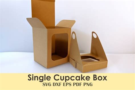 Download single-cupcake-box-with-window-template SVG
