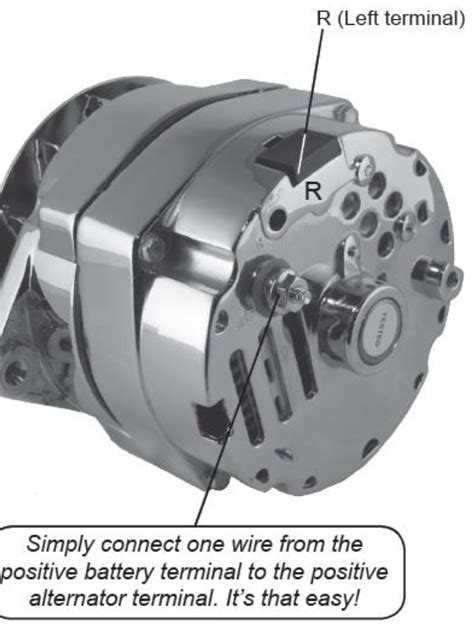 Single-wire alternator positive terminal