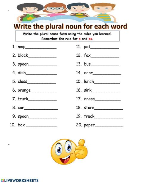 singular plural nouns exercises