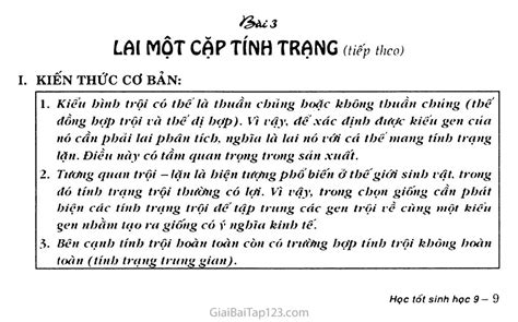 sinh học 9 bài 3