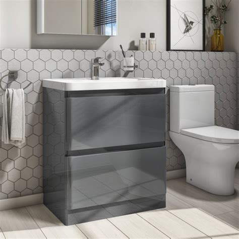 Sink With Vanity Unit Grey