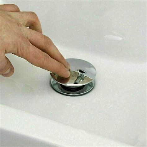 Basin Sink PopUp Waste Plug Push Pull Rod Lever Kit Bathroom Chrome Finish