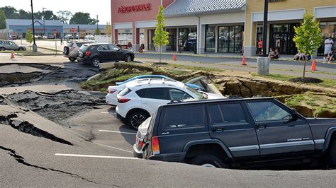 sinkhole in parking lot