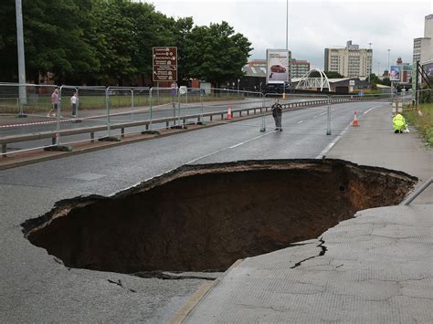 sinkhole on the road