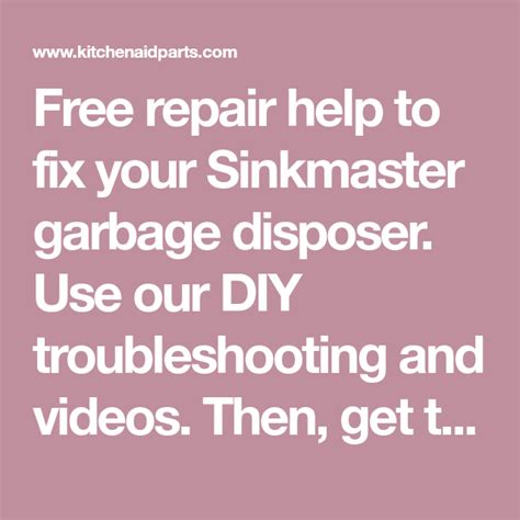 Sinkmaster Garbage Disposal Clogged