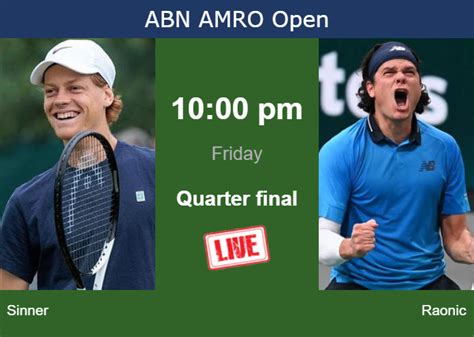 sinner vs raonic live score