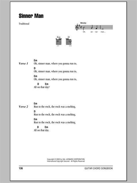 sinnerman guitar chords