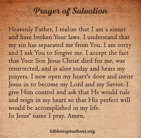 sinners prayer of salvation and baptism