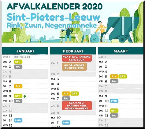 sint pieters leeuw afvalkalender