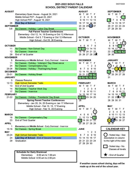 Sioux City Community Schools Calendar