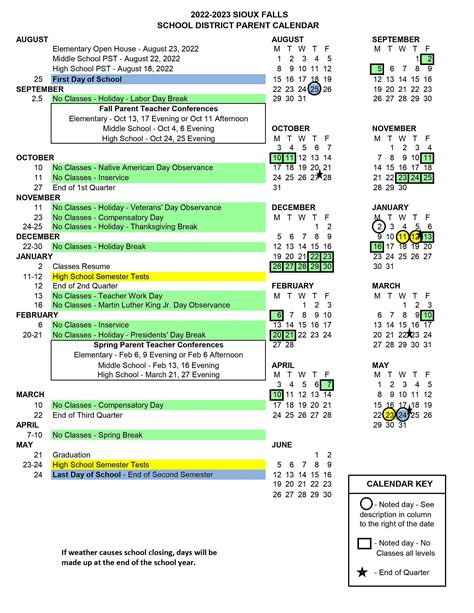 Sioux Falls School Calendar 24-25