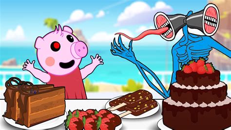 siren head eating peppa pig