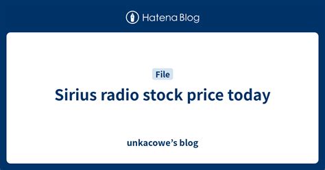sirius satellite stock price