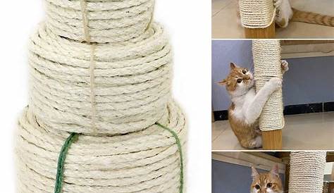 Sisal Rope Cat Tree Beige Thick Natural , Soft Plush, MDF