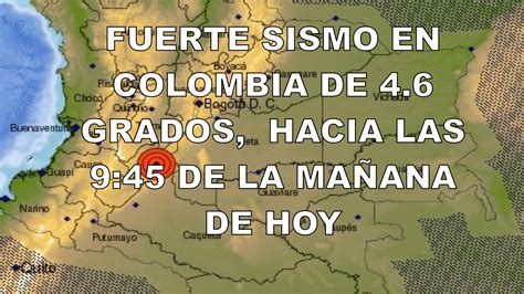 sismo de hoy en colombia