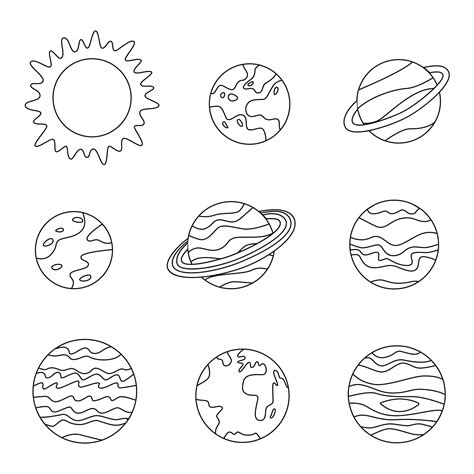 sistema solar planetas para colorir