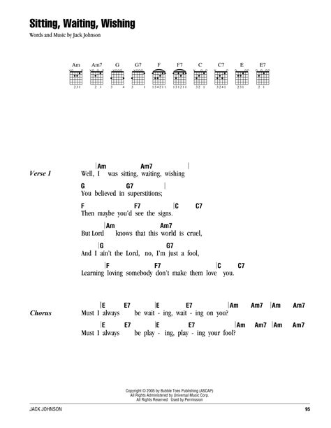 Sitting Waiting Chords