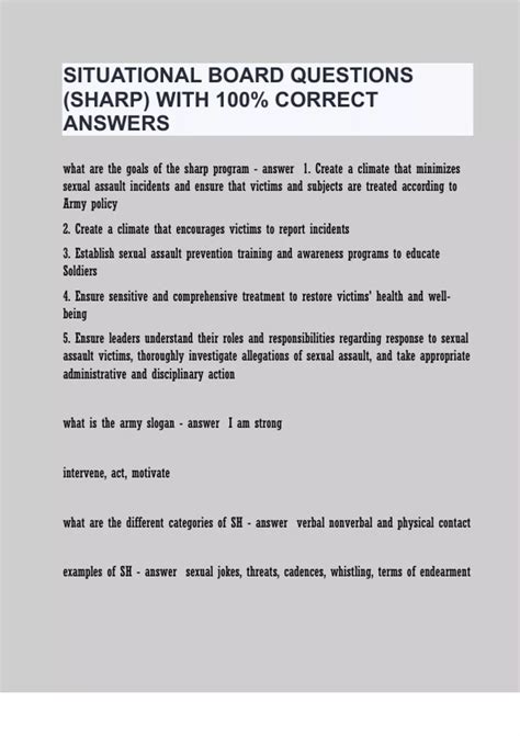 Situational Based Board Questions