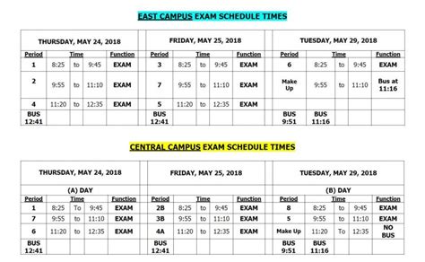 siue final exam schedule