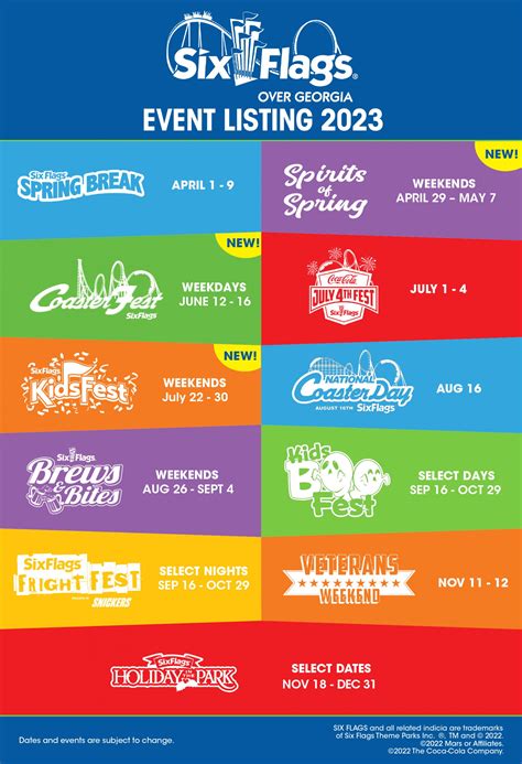 six flags 2023 schedule