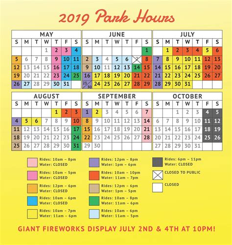 Six Flags Calendar Nj