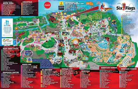 six flags new england map hours