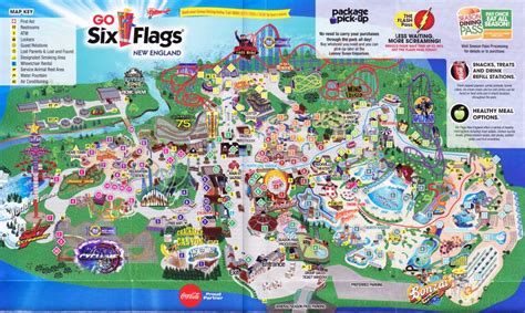 six flags new england map with rides