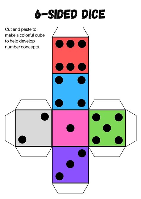 Six Sided Dice Printable