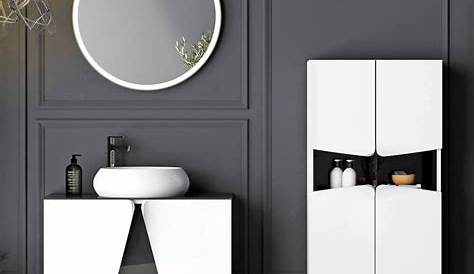 Siyah Beyaz Banyo Dolabı Modelleri Siyah beyaz banyo