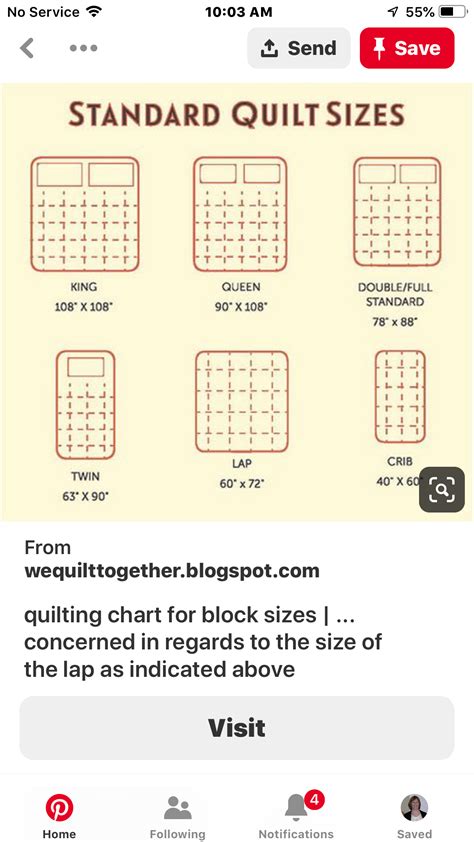 Size Chart For Rag Quilts