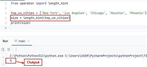 size method in python