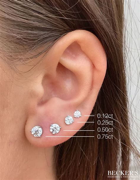 size of 1/4 carat diamond earrings