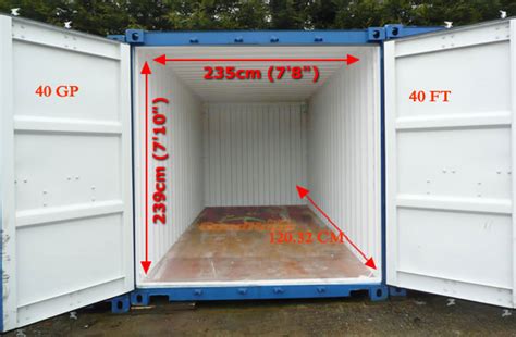 size of 40ft container