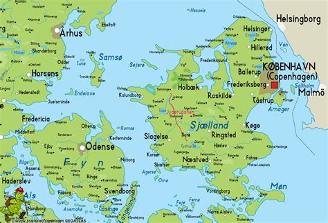 Danmark Själland Karta Europa Karta