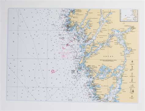 Väggkarta sjökort över Bohuslän HG Kartkungen Inramat sjökort