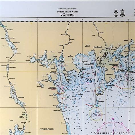 Tavla över Vänern i Plexiglas Kartkungen sjökort för väggen