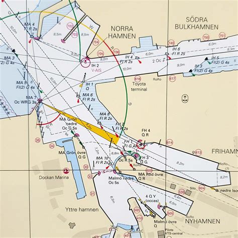 Sjökort för vägg MalmöLimhamn Kartkungen Inramade sjökort