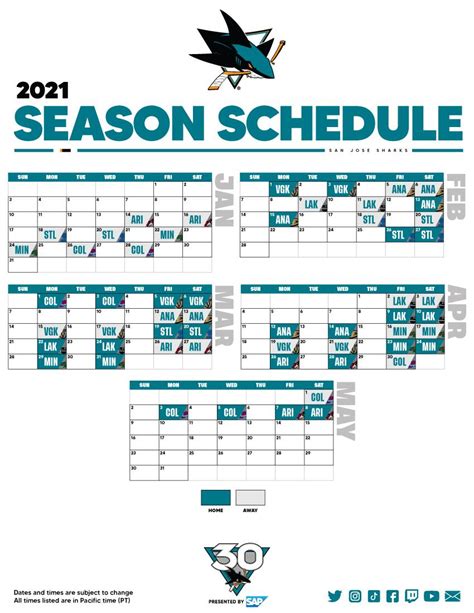 Sj Sharks Calendar