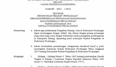 SK Pejabat Pengadaan 2017 | PDF