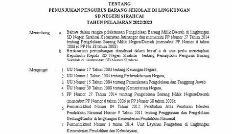 SK Pengurus Barang Sekolah | PDF